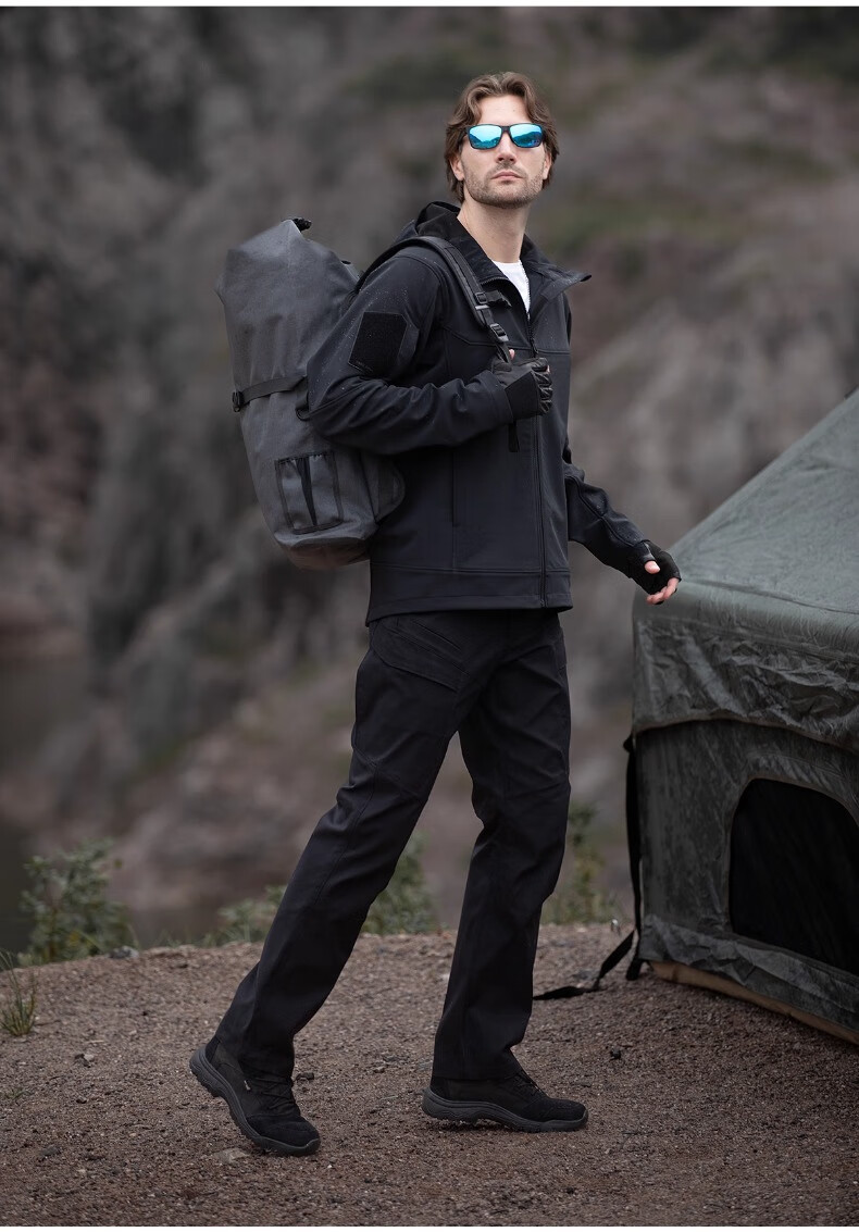 Free Soldier Peak Outdoor Tactical Work Pants Stretch Men's Casual Long Pants Scratch-Resistant Durable 34W/30L Wolf Brown 16