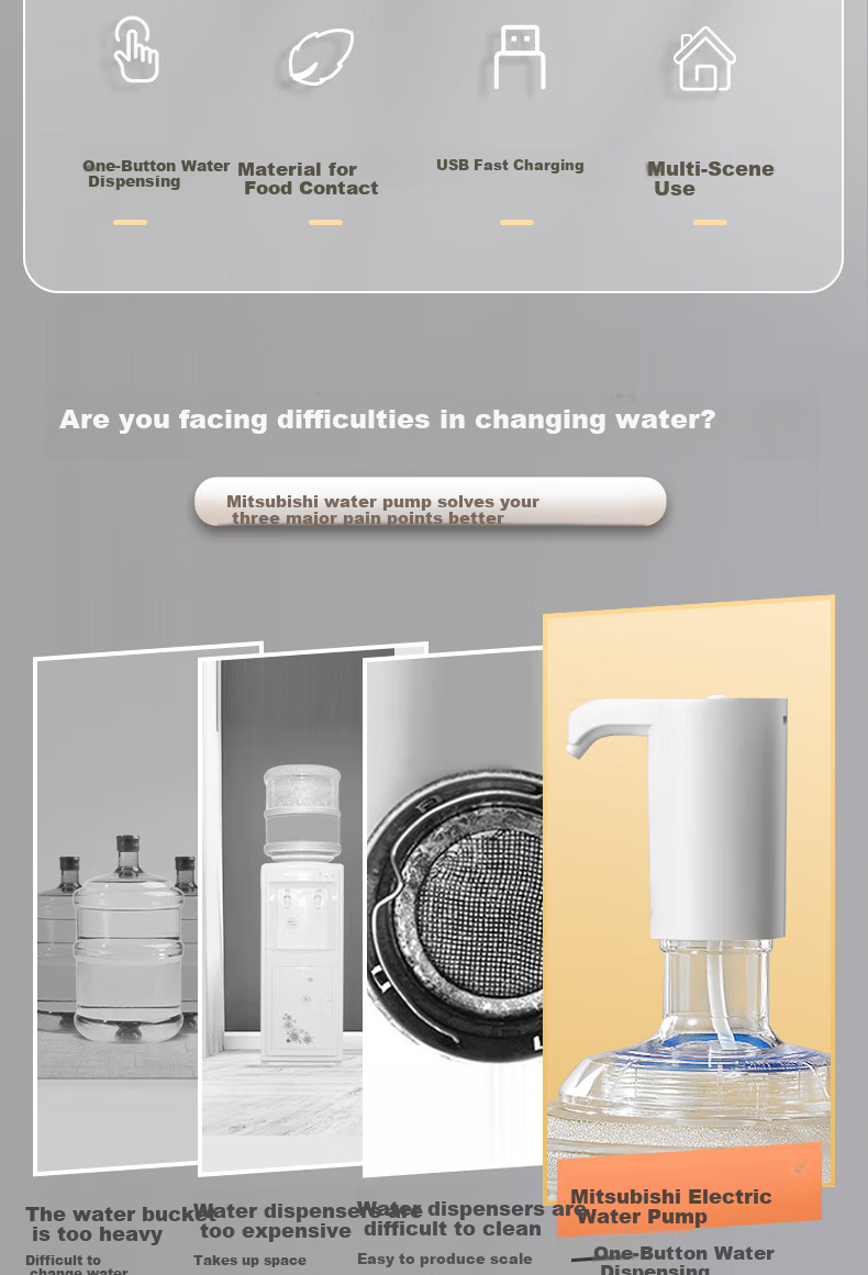 CHIGO Electric Water Pump Dispenser for Bottled Water, Automatic Water Dispenser for Pure Water, Water Extractor MX-H17 1
