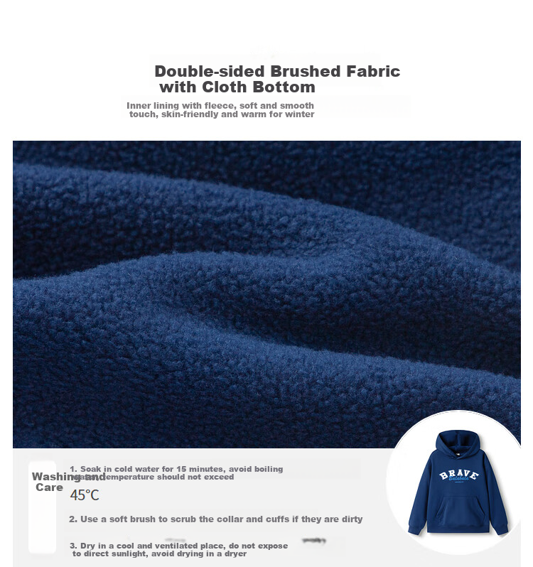BALABALA Children's Clothing, Kids' Sweatshirt, Boys' Autumn And Winter, Girls' Fleece-Lined Warm Hoodie, Stylish And Comfortable 3