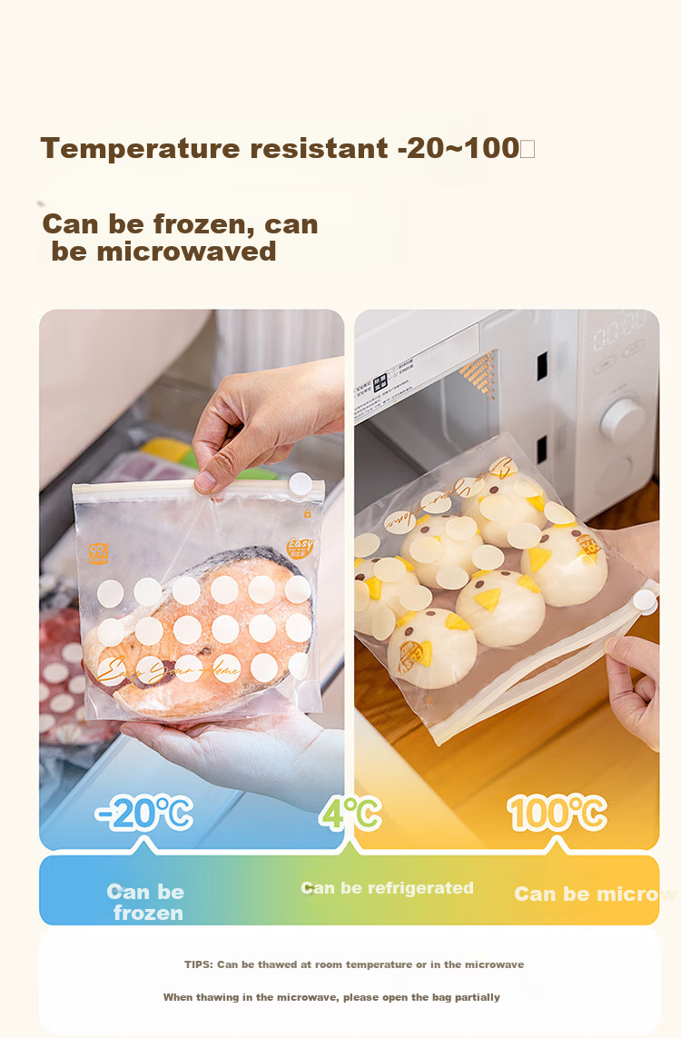 Easy Your Home Food Antibacterial Storage Bags with Zipper, Thickened Refrigerator Organizer Bags, Reusable Portion Bags, Small Size, 20 Pieces 13