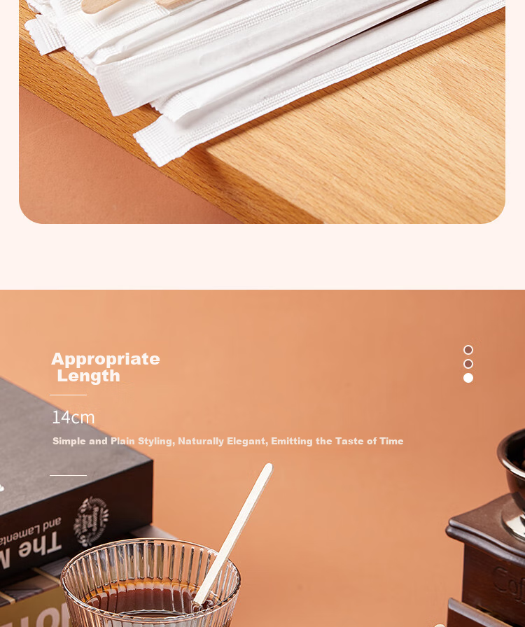 Xingfang Stirring Rod, 14cm Wooden Disposable Coffee Spoon, Portable Individual Packaging, 500 Pieces Per Pack 5