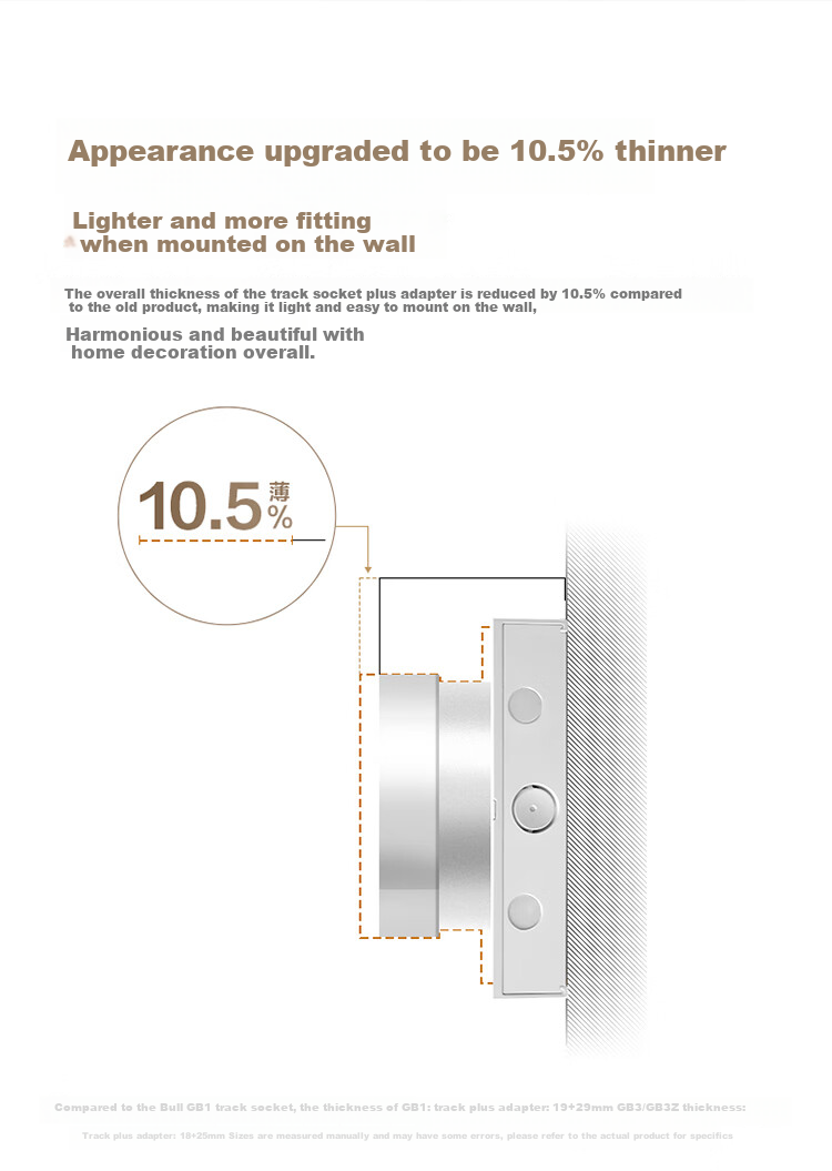 BULL Track Socket/power Strip/outlet Strip/extension Cord, Five-Hole Adapter Switch GN-GS30 White 2
