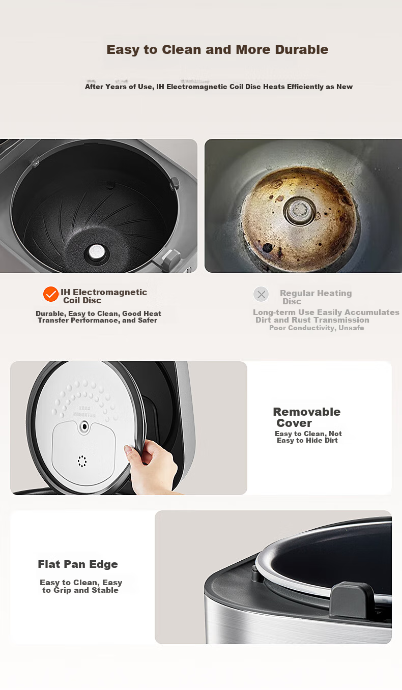 SUPOR Rice Cooker, 4-5 Person Large Capacity, 4L IH Heating Thick Pot, Wood-Fired Rice, Home Use for Porridge And Rice Cooking, Steaming And Boiling All-In Multifunctional Smart Micro-Pressure Electric Rice Cooker SF40HC1866 16