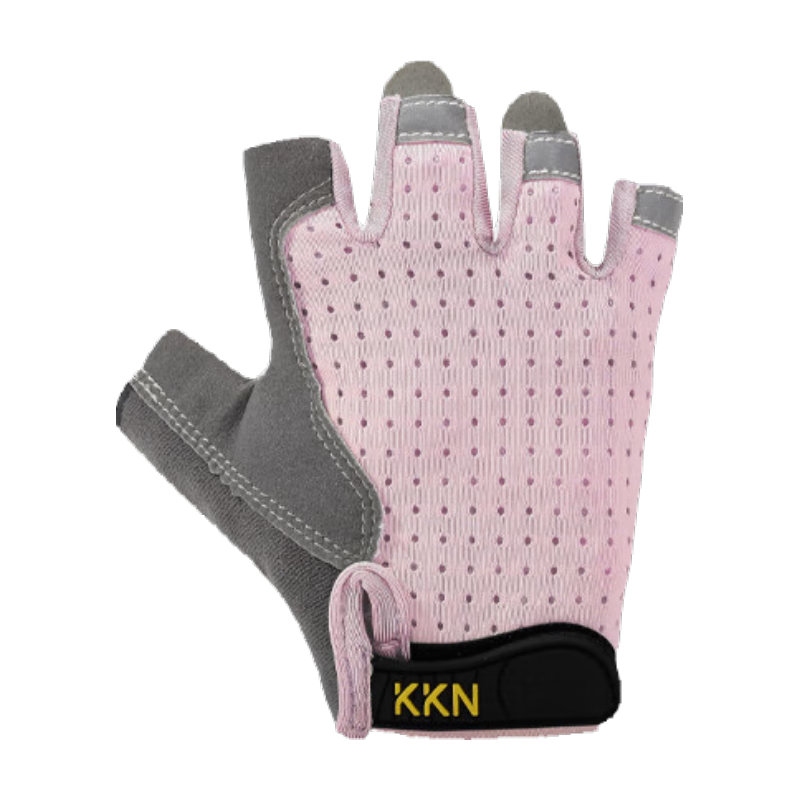 KKN Kids Sports Gloves Non-Slip Wear-Resistant Rock Climbing Half-Finger Gloves Second Generation Light Pink XL Size