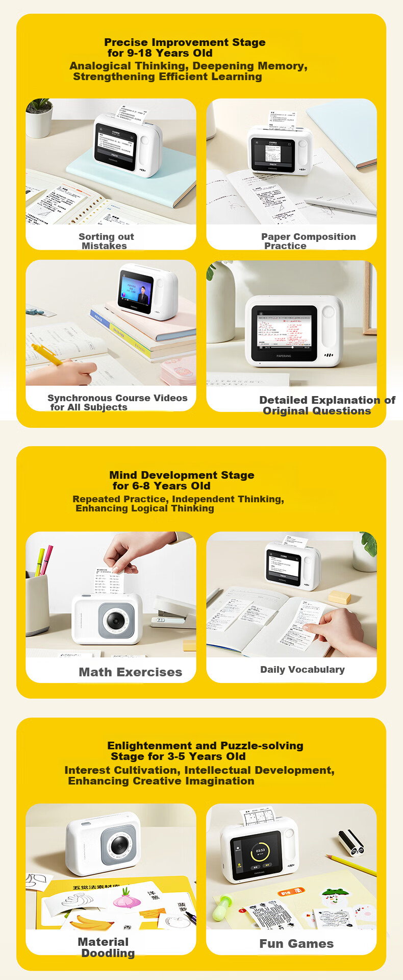 MiaoMiaoJi N2 Pro Inkless Printer - Standalone Instant Printing, Homework Helper for Middle and High School Students, Inkless Thermal Printer with 64GB Storage 5