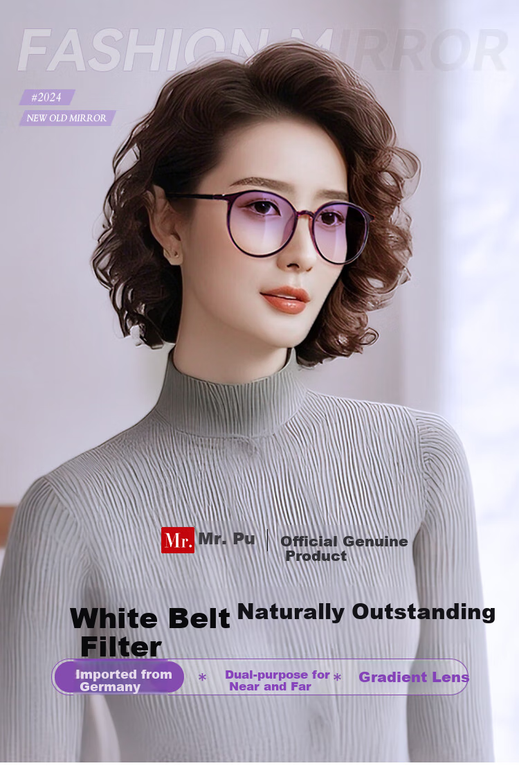 Mr. PuTian Anti-Blue Light Reading Glasses for Men And Women, Bifocal Progressive Blue Imported Reading Glasses, 100 Degrees, Ages 40-49 1