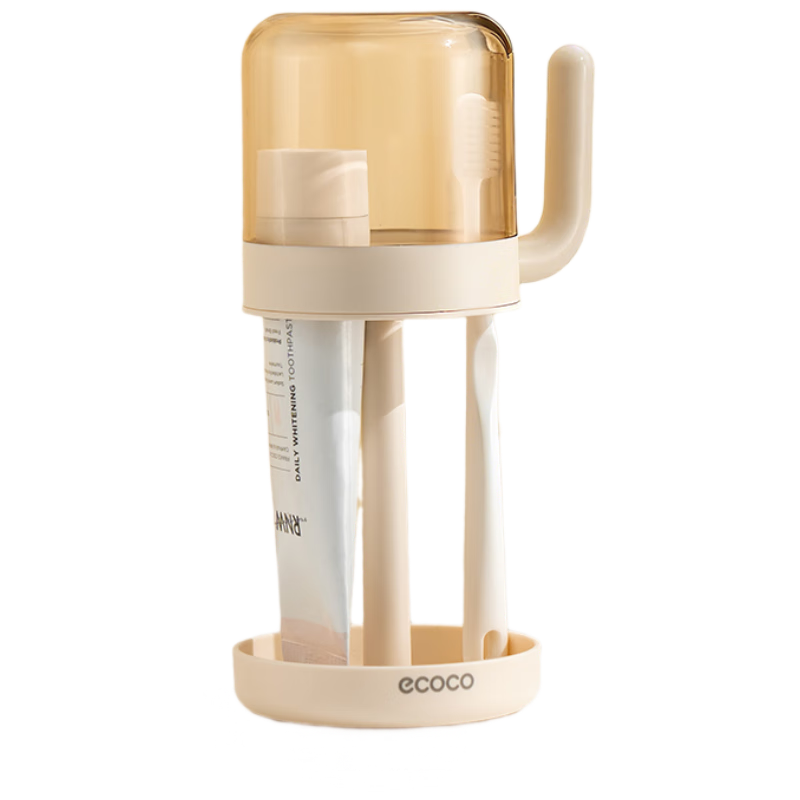 Ecoco Student Dormitory Toothbrush Cup Bathroom Supplies Electric Toothbrush Storage Rack Set with Rinse Cup 25112