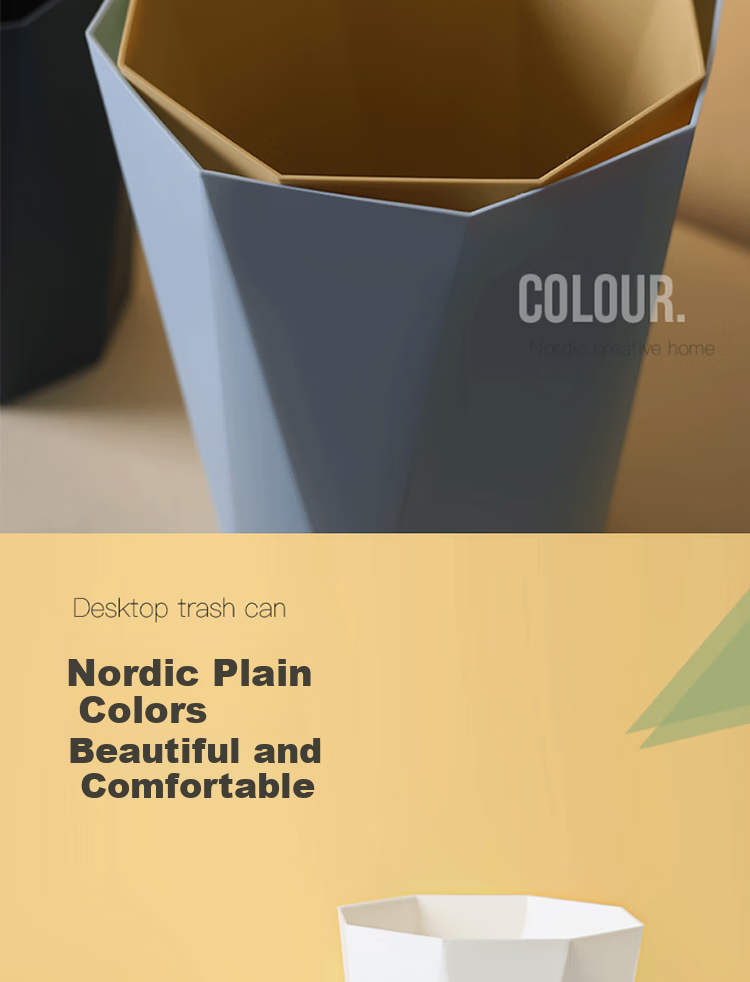 Miaomei Simple Trash Can 11L for Home, Dormitory, Living Room, Bathroom, Kitchen, Uncovered Nordic Style Creative Bedroom Office 7