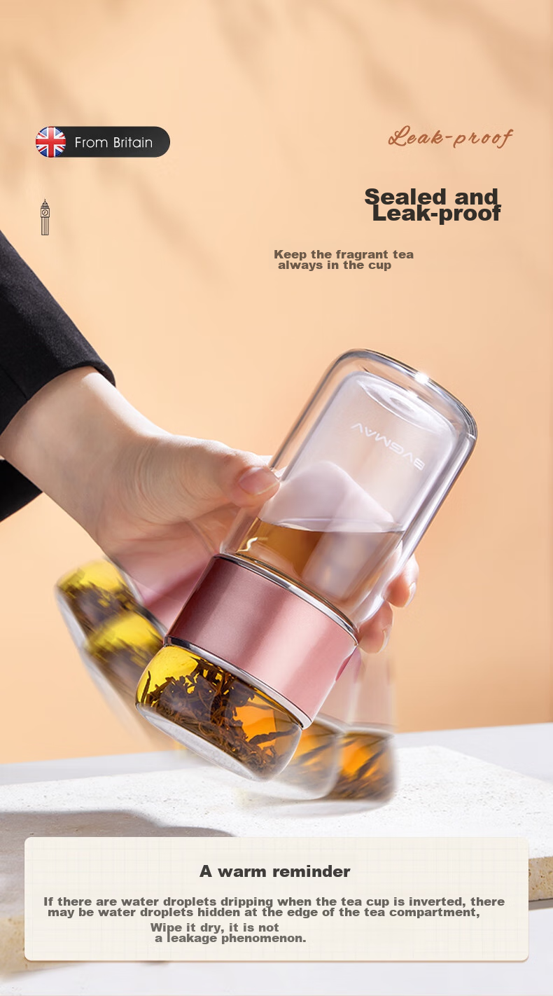 BVGMAV British Tea Infuser Glass Cup for Men And Women, Double-Layer Glass Water Mug, Portable Car Cup, High-End Gift 10