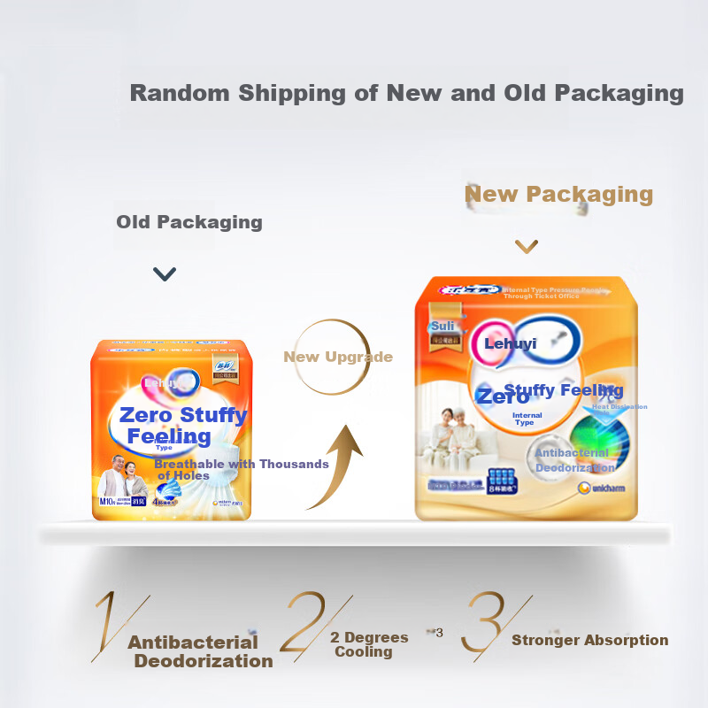 Lehuyi Adult Pull-Up Diapers M Size 60 Pieces (Waist 80-105cm), Breathable And Odor-Eliminating Underwear-Style Incontinence Pads for Elderly