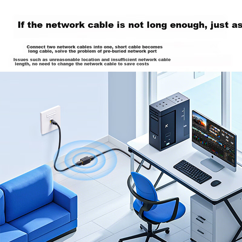 Сетевой коннектор ZLEUE WT001, экранированный, Gigabit, RJ45, прямой, для кабелей Cat6/7, 1 шт.