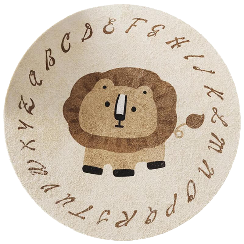 Manshuo Children's Room Living Room Carpet, Bedroom Round Faux Wool Rug, Thickened Washable, Girl's Study, Diameter 80cm