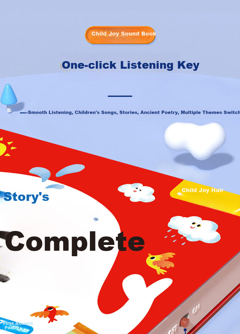 HAI YUE XING KONG Baby Learning to Speak Sound Book, Early Education Language Enlightenment Children's Toy, Finger-Touch Reading Machine, Sound Book, Birthday Gift 2