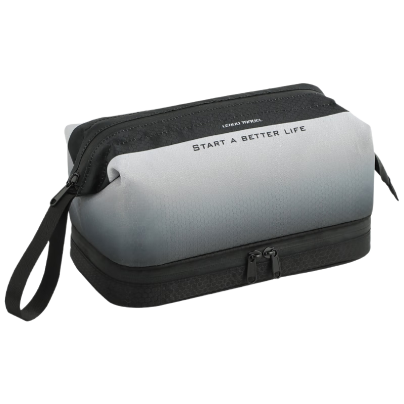 LOHAS Travel Men's High-End Travel Toiletry Bag Essential Business Trip Waterproof Shower Pouch Makeup Storage Bag with Wet and Dry Separation