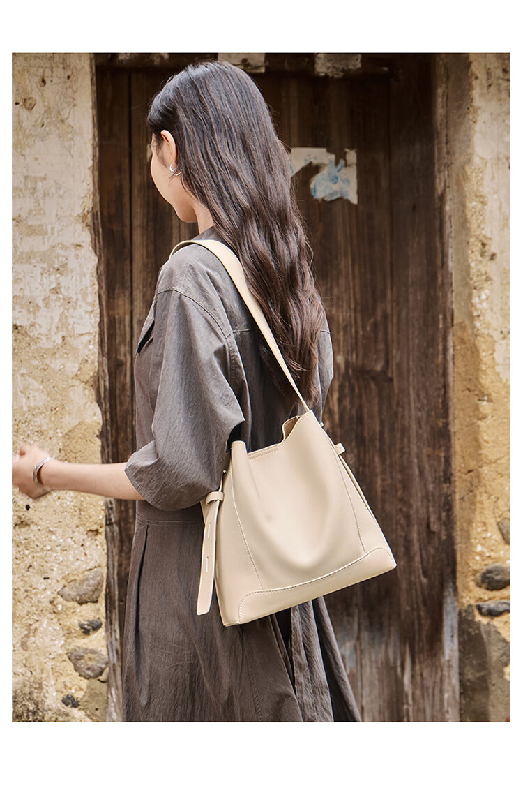Nalandu Women's New Bucket Bag Large Capacity Cowhide Shoulder Crossbody Bag Birthday Gift 13
