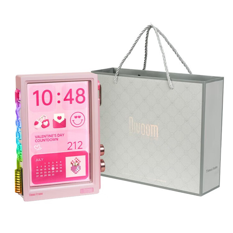 Divoom Time Capsule Electronic Photo Album, High-Definition Screen, Smart Digital Photo Frame, Customizable Couple's Photo And Video Player, Bedroom Decoration, Gift for Women, Wedding, Birthday, Mid-Autumn Festival Present