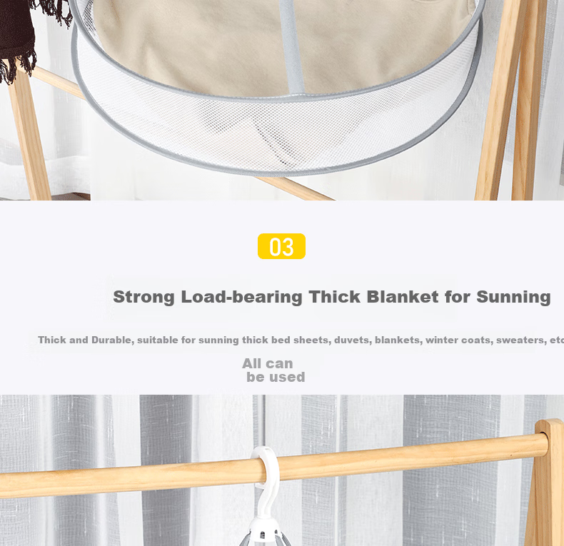 Cigeman Clothes Drying Rack, Sock Hanger, Foldable, Windproof And Non-Slip, Sweater Drying Mesh 8