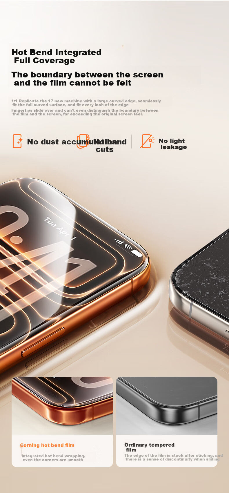 Baseus [3D Heat-Bent Corning Original Film | Full Coverage] Tempered Glass Screen Protector for Apple IPhone 15 Pro Max, High Definition Anti-Fingerprint Drop Protection Film 8