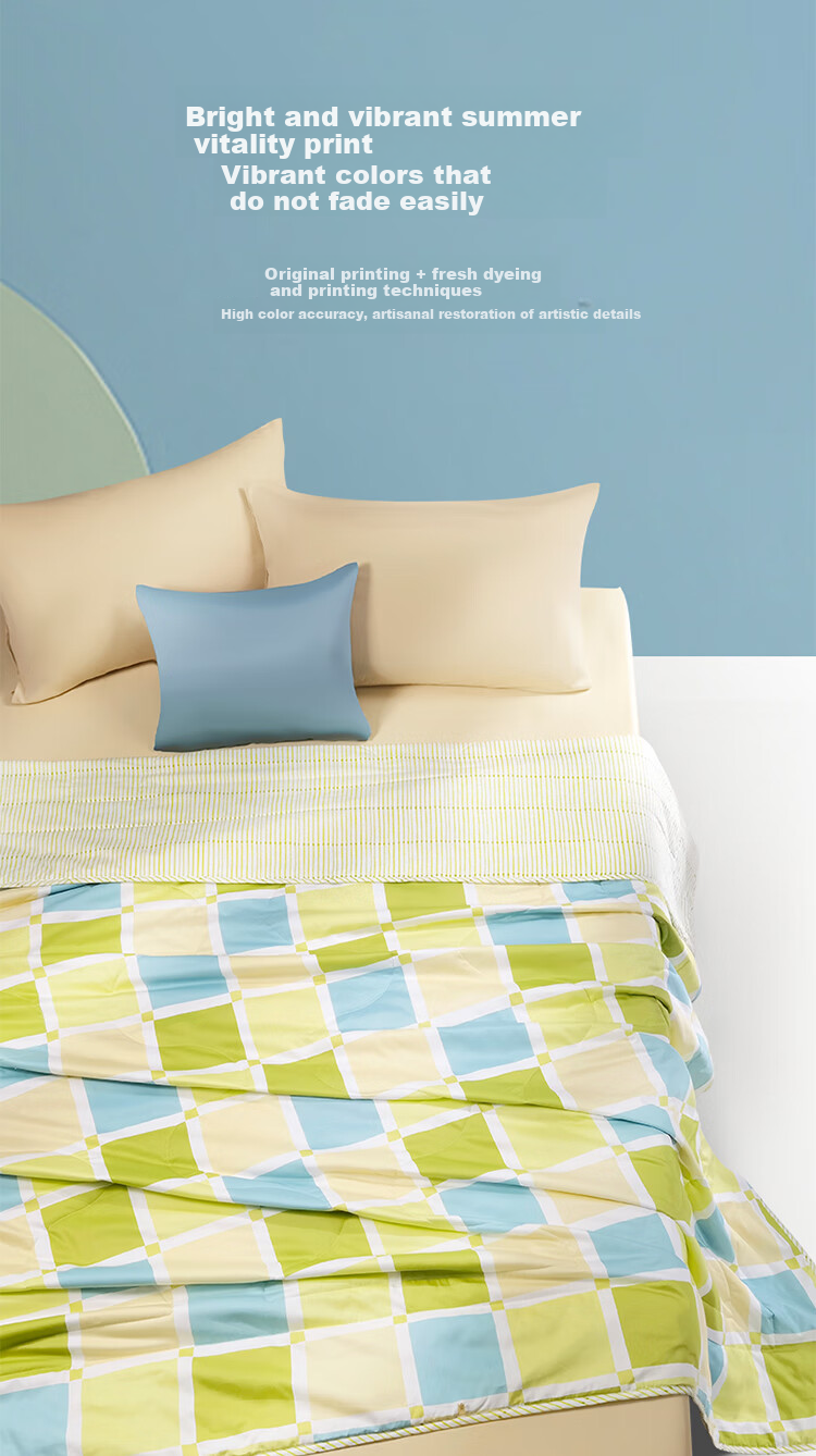 FUANNA Summer Quilt, Pure Cotton Fabric, Antibacterial Air Conditioning Quilt, Double Size, Washable, Thin Summer Blanket, 3 Jin, 203x229cm 9
