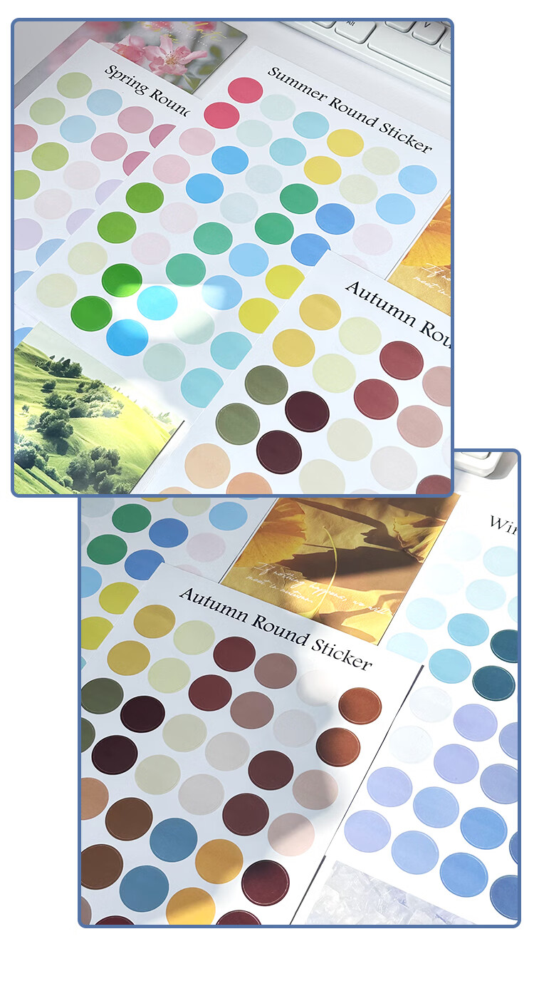 Jufu Waterproof Small Round Colorful Numbered Sticker Adhesive Label Self-Adhesive Photo Album Back Glue Shoe Size Storage Cabinet Small Number Marking Sticker 6