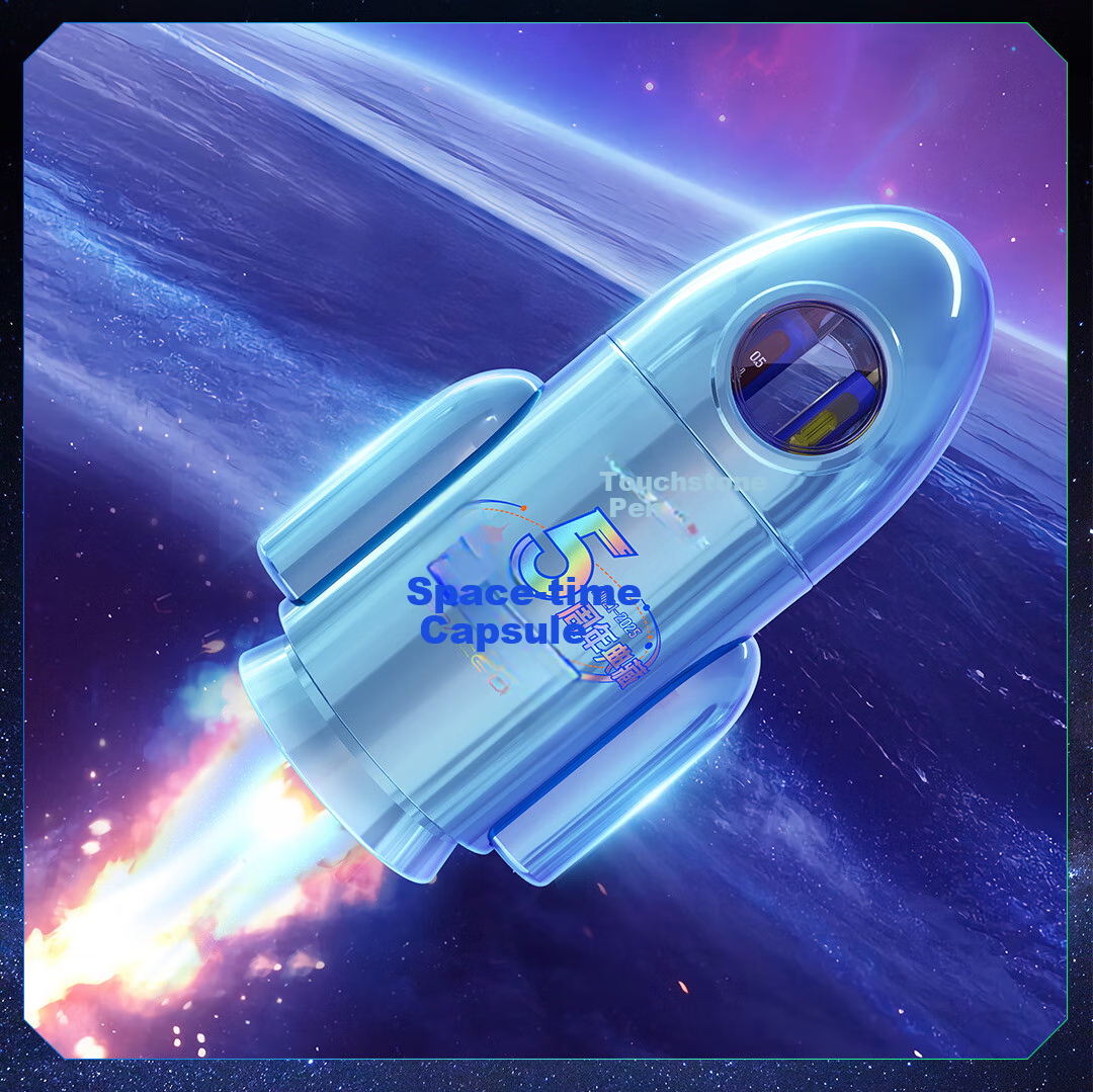 Dianshi Pen Set [National Day Gift], Space Capsule Rocket 5th Anniversary Limited Edition Pen Holder, Aesthetically Pleasing Stationery Set Gift Box, Student Birthday Present, 361E-B Nebula Purple 15