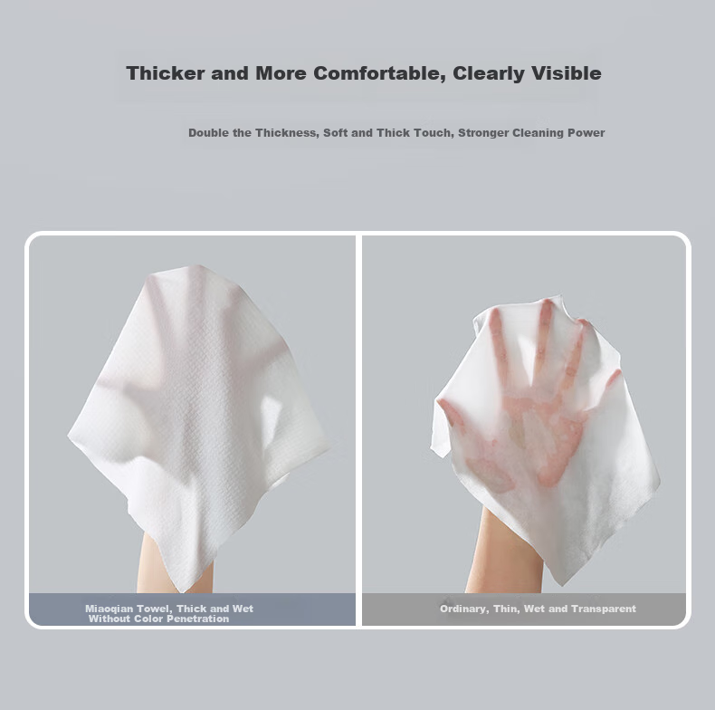 Miaoqian Compressed Towels, Extra Large And Thick, Disposable Face Towels, 60 Pieces, Portable for Travel And Business Trips, Essential for Hotels, for Wiping Faces 7