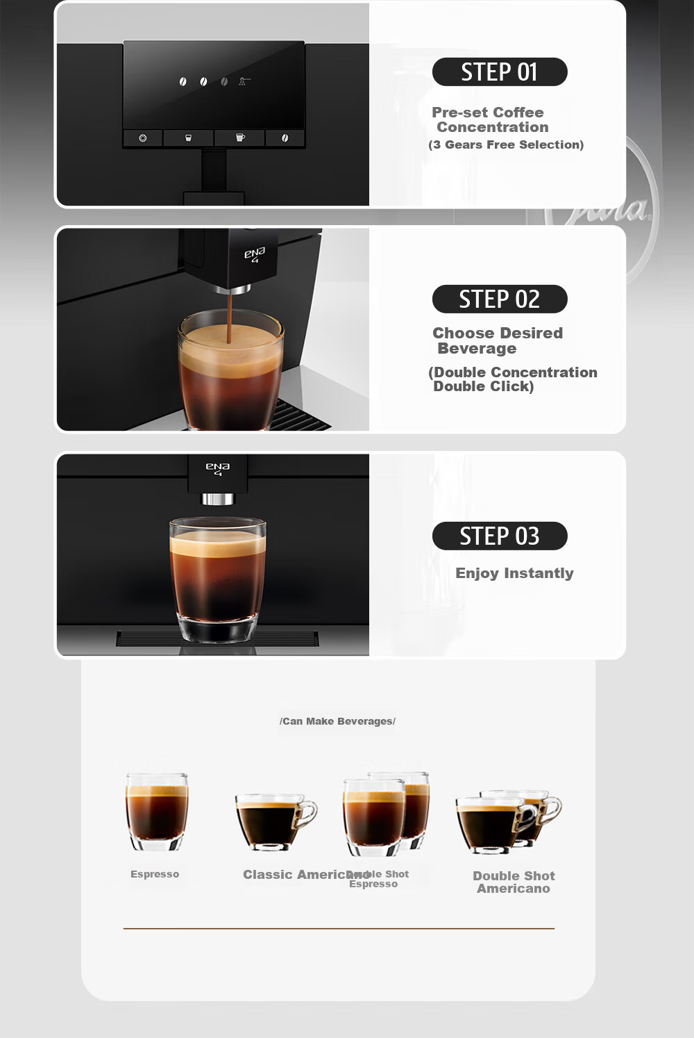 Jura Fully Automatic Italian-Style Coffee Grinder And Machine, European Import for Home And Office Use, Ultra-Thin Body Design, Upgraded Yuenai 4 White Versio 12