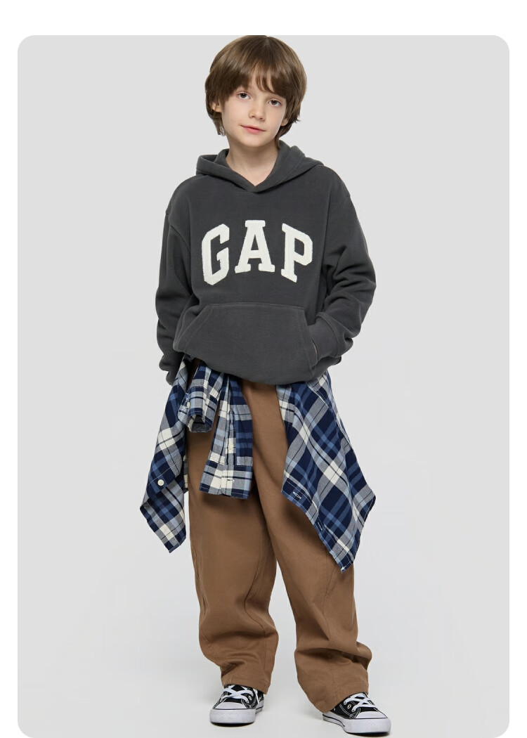 GAP Kids Unisex Autumn Logo Fleece Hoodie 804638 6