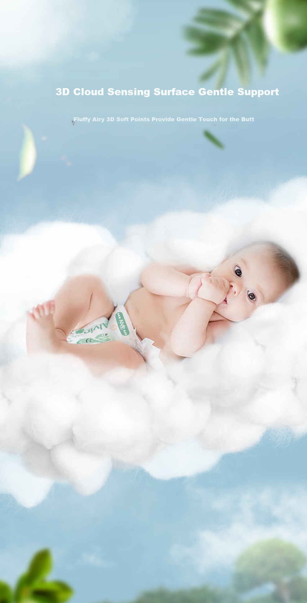 Aiweier Alvin [Brand Direct Supply, Safe Quality] Little Monster Diapers, Ultra-Thin Trial Pack, Size S, 3 Pieces 3