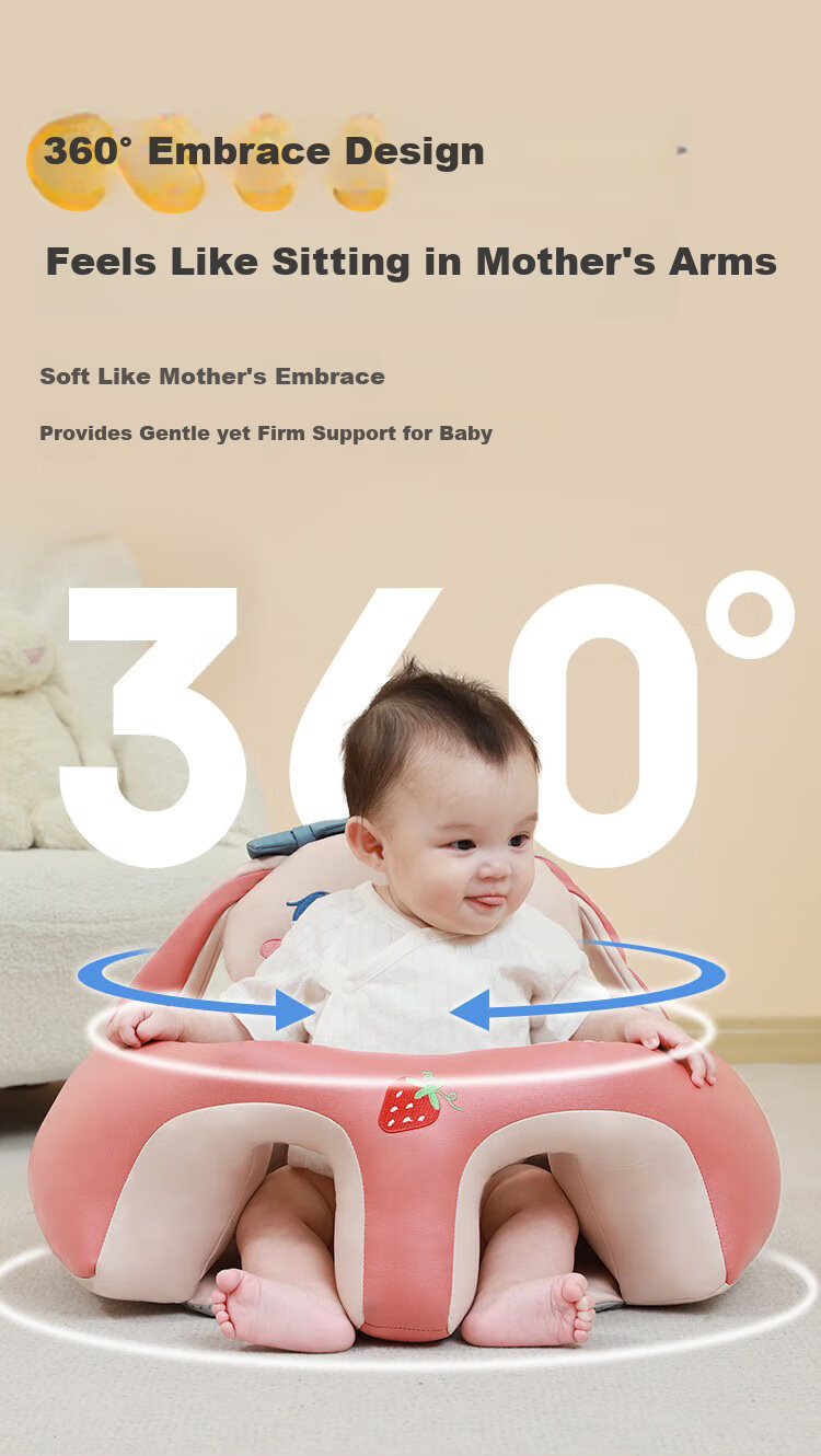 Aibaoshi Baby Learning Chair, Infant Practice Seat Cushion, No-Wash High Chair, Anti-Fall Sofa, for 4 Months to 3 Years Old, Rabbit Design, No-Wash Model S764 4