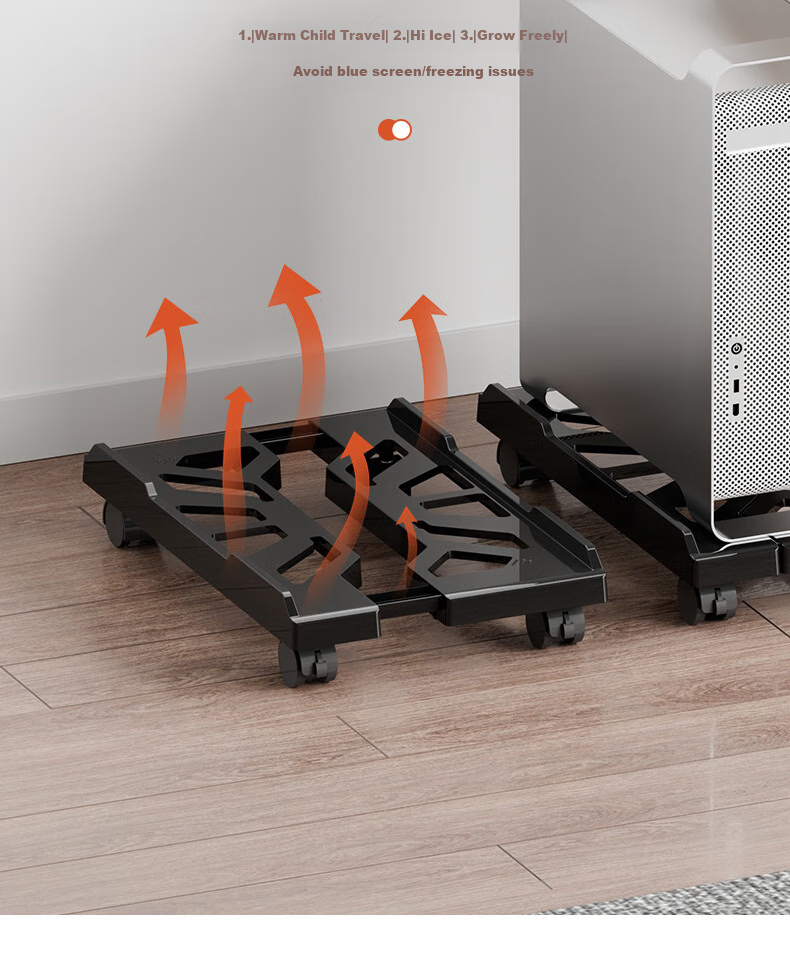 Jingjiayi Extendable Desktop Computer Stand, Movable Chassis Tray, Computer Storage Rack, Mobile Base for Workstatio 8
