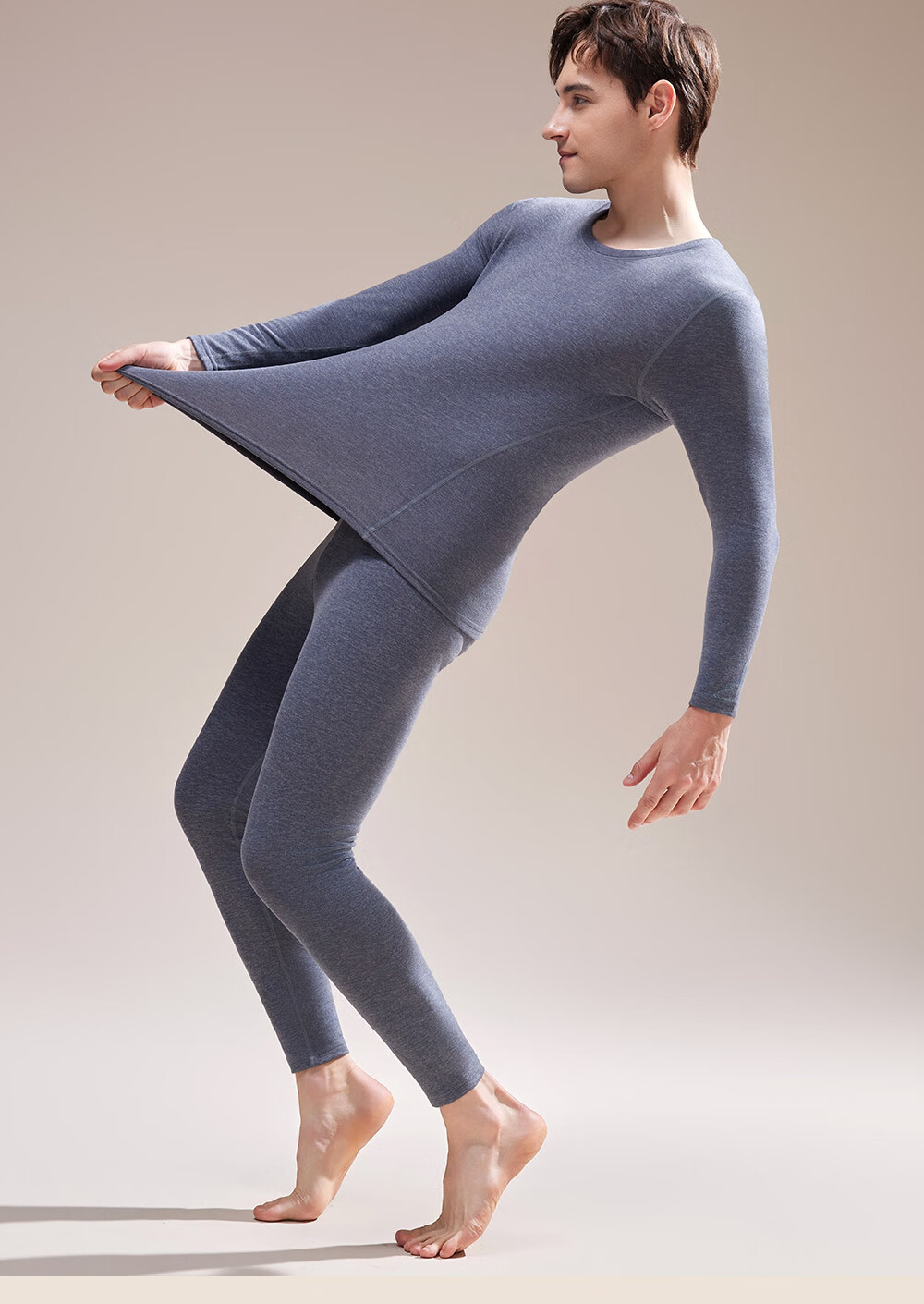Urban Beauty [Tencel Modal] Thermal Underwear Set for Men Autumn Long Johns and Shirt, German Velvet Heat-Generating, Fleece-Lined, Thickened Autumn Winter New Arrival 9