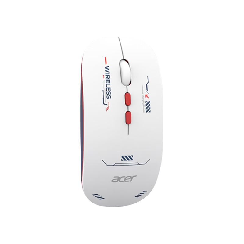 Acer OMR050 Dual-Mode Silent Wireless Bluetooth Rechargeable Mouse Slim Portable for Desktop Laptop All-in-One Tablet Mecha Color