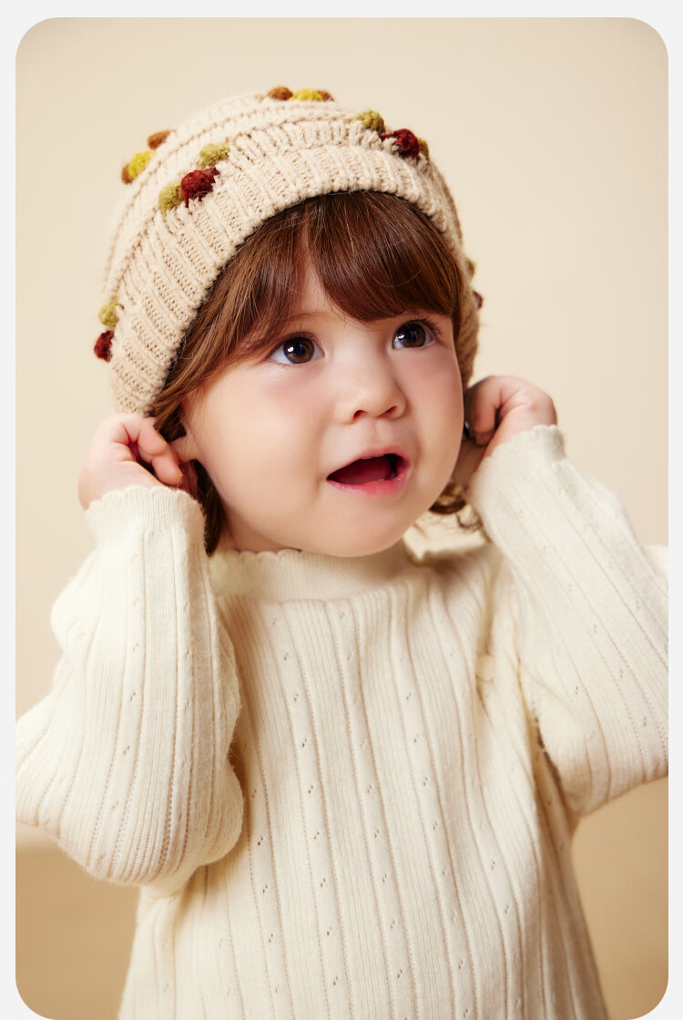 Minibala Girls' Baby Half Turtleneck Soft Sweater Base Layer Skin-Friendly Warm Sweet 2025 Winter 6