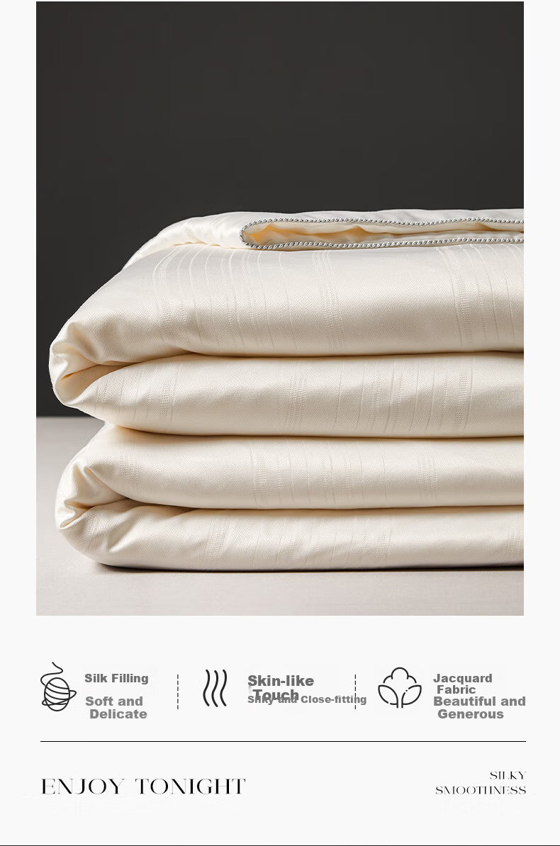 Dohia Home Textile Silk Quilt Jacquard 100% Silk Spring and Autumn Quilt Four Seasons Quilt Core Approx. 4.3 Jin 229*230cm 3