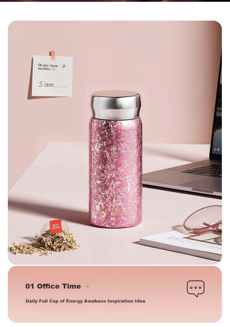 Germ Pure Titanium Insulated Mug for Women, Portable Water Bottle, Ultra-Light Mini Titanium Cup, Lipstick Cup, Mid-Autumn Festival Gift Cup, 210ML Gold 15