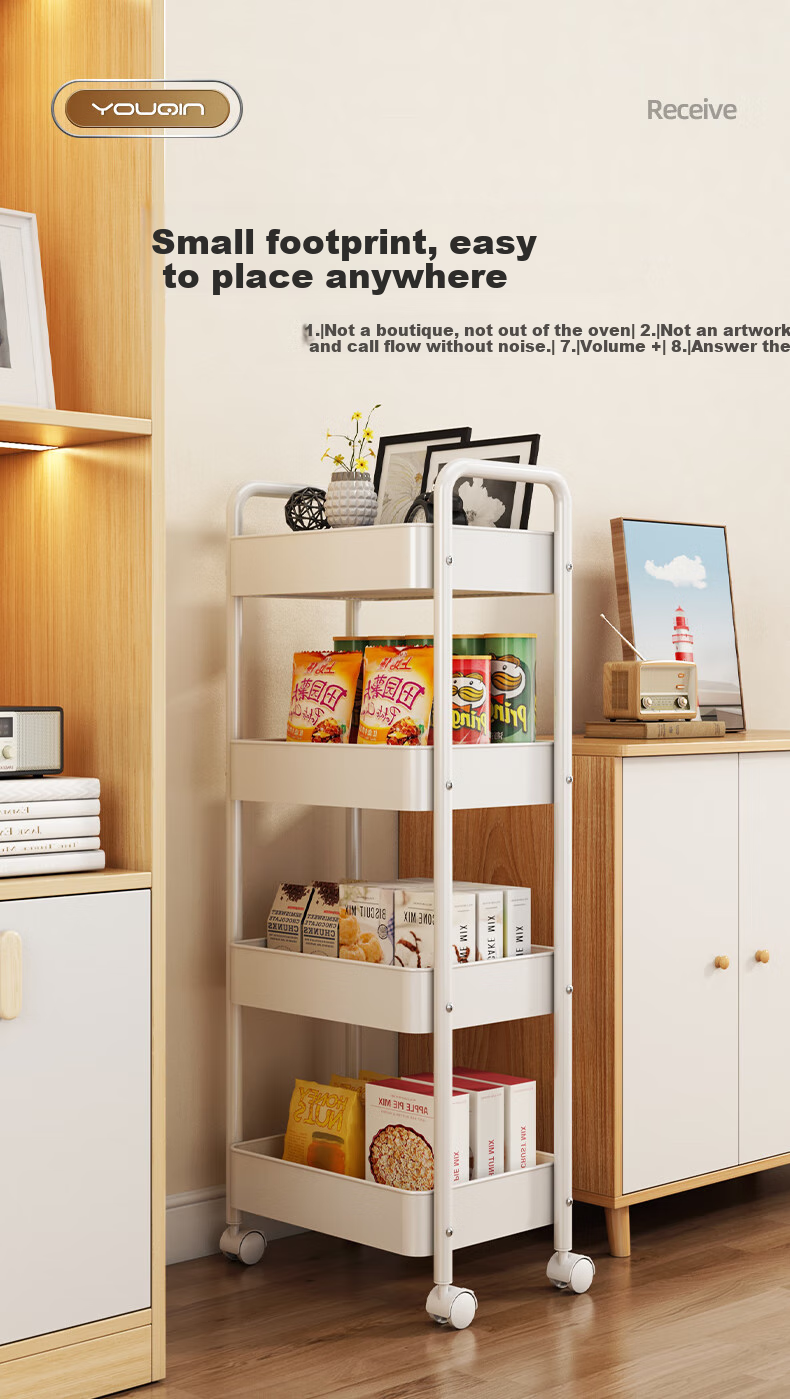 Jiadu Kitchen Storage Rack, Multifunctional Floor-Standing Vegetable Trolley, Household Fruit And Vegetable Basket, Multi-Layer Storage Shelf 3