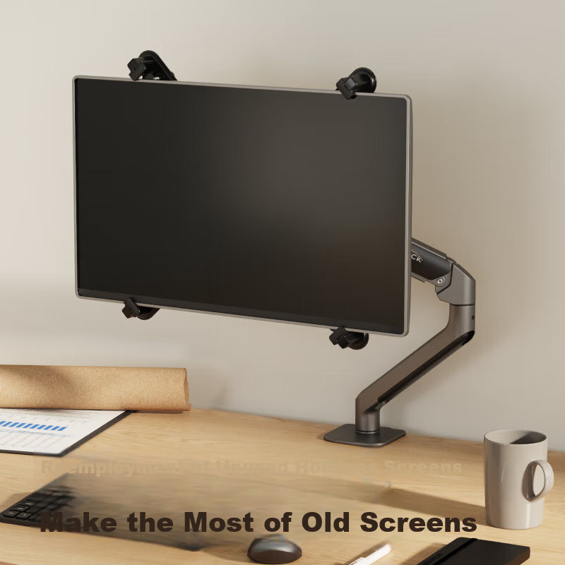Brateck Beihu, Holeless Monitor Stand, Mechanical Arm without VESA Mounting Holes, Computer Stand Desktop Clamp Base, Screen Lifting Suspended Riser E350+APE21