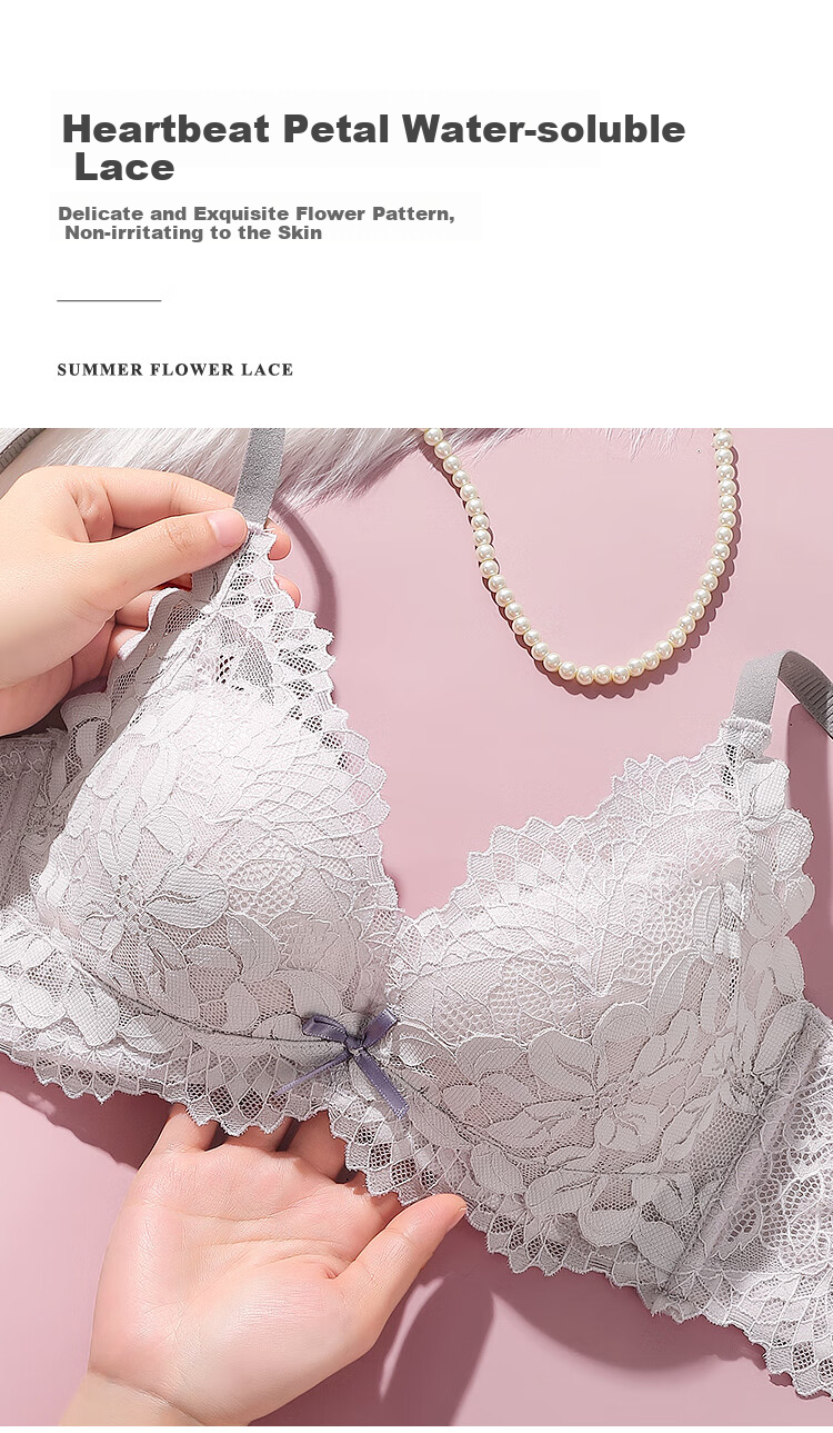 Moonbadi Women's Bra Set for Small Breasts, Push-Up, Wireless, Lift, Sexy Lace, Side Support, And Breast Reductio 4