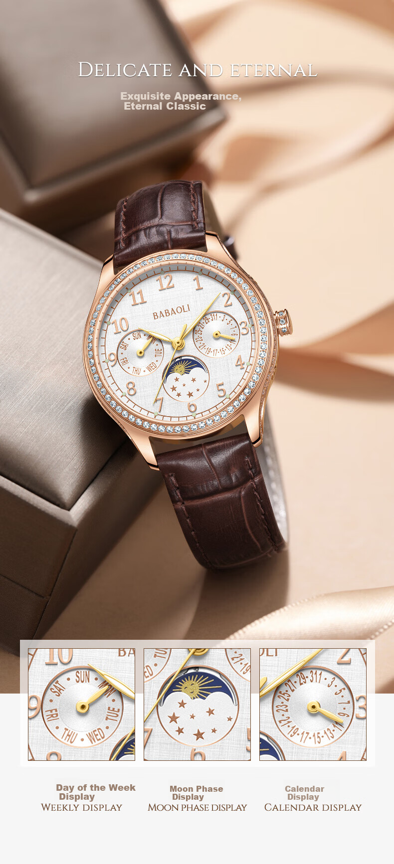 Babaoli Brand Women's Watch, Fully Automatic Mechanical Watch for Women, New Style Ladies' Watch, Light Luxury Niche Brand, Top Ten Birthday Gifts 4