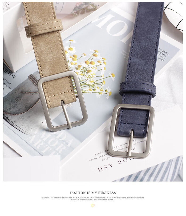 Jeanswest New Korean Style Pin Buckle Men's Leather Belt Casual Versatile Waistband Trendy Men's Pants Belt Ins Style 6