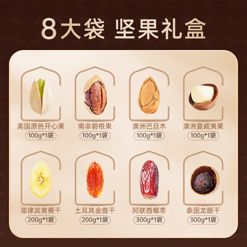 臻味高端坚果干果礼盒1400g休闲零食大礼包礼品企业团购福利送礼
