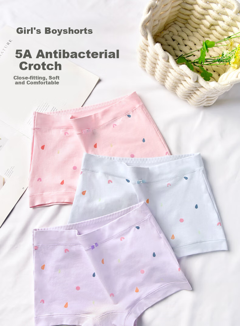 Ailier&ouluola Boyshort Underwear for Girls, Big Kids, Students, Middle And High School Girls, Puberty, Ages 12-16, 8296L 1