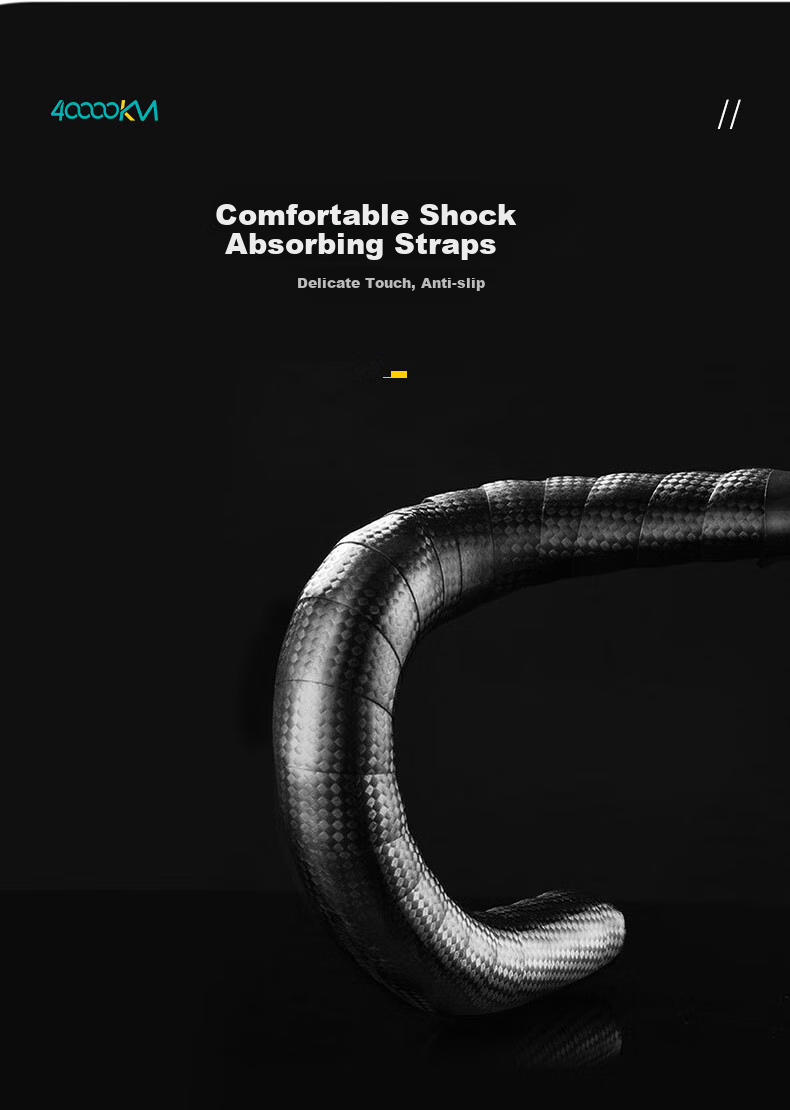 Siwangongli Road Bike Handlebar Tape with Straps, Anti-Slip Carbon Fiber Pattern Handlebar Tape, Wear-Resistant Anti-Slip Cycling Equipment 4