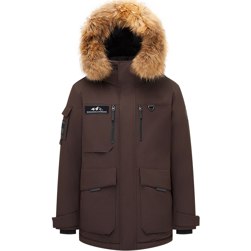 Bosideng Extreme Cold Goose Down Jacket Unisex Couple Thickened Winter Warm Windproof Coat with Large Fur Collar