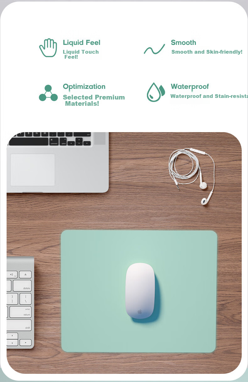 Youlianxing Negative Ion Eco-Friendly Silicone Mouse Pad, Competitive Gaming Office Computer Desk Writing Pad, Soft Odorless Small Liquid Waterproof Pad, Light Beige 300*250mm 2