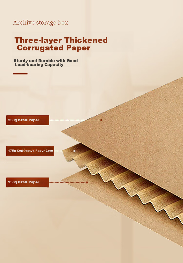 Jinlongxing File Box, Document Storage Box, 45*34.5*25cm, Thick Cardboard Box, Set of 5, Document Organizer Box, Financial Voucher Box, Specialized for Accountants, Office Storage, Book Paper Box 6