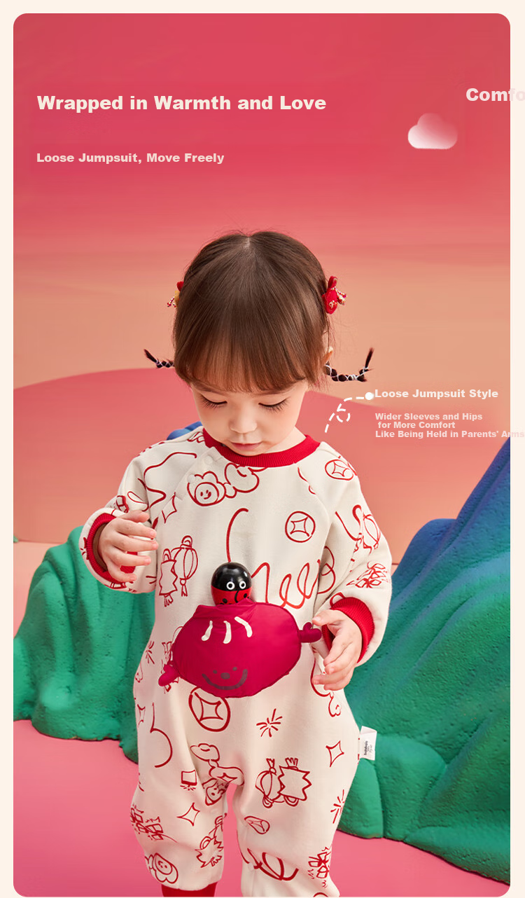 BALABALA Baby Romper, Newborn Onesie, Infant Clothing, 2025 New Year Season Greeting Outfit, 209125120203 2