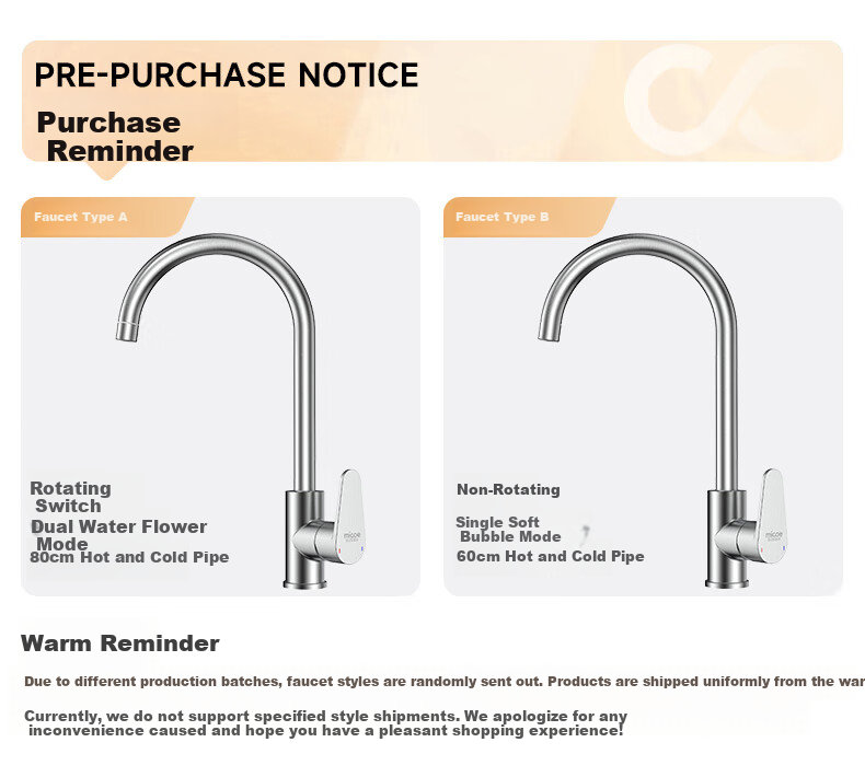 MICOE Kitchen Faucet Series, Pull-Out Type, 304 Stainless Steel, Waterfall Cold And Hot, 360° Rotating, Sink Tap for Vegetable Washing 25