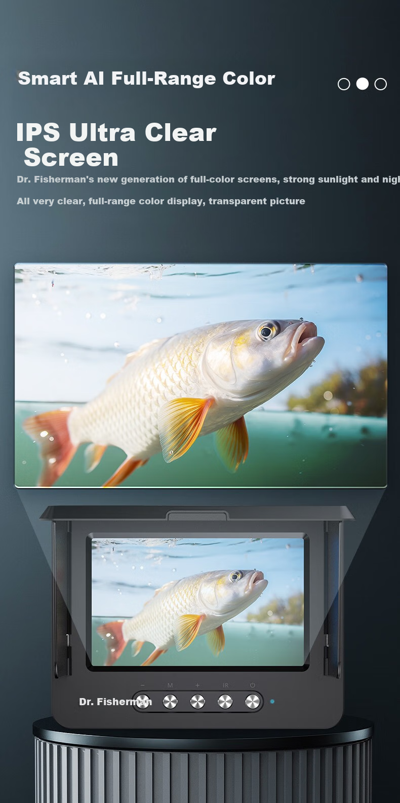 Xunyuboshi 360-Degree Rotating Underwater Fish Finder, Ultra-High Definition Probe, 4.3-Inch HD Screen + 360-Degree Temperature-Sensing Deep Head + 30 Meters 20